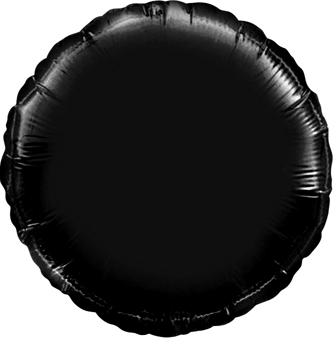 Фольгированный Круг, Черный (46 см)